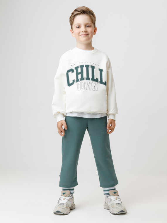 

Брюки для мальчиков CROCKID, КР 400784, цвет - зеленый, Брюки