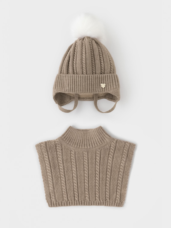 

Комплект вязаный для девочек CROCKID, КВ 22013/ш, цвет - бежевый, Комплект вязаный