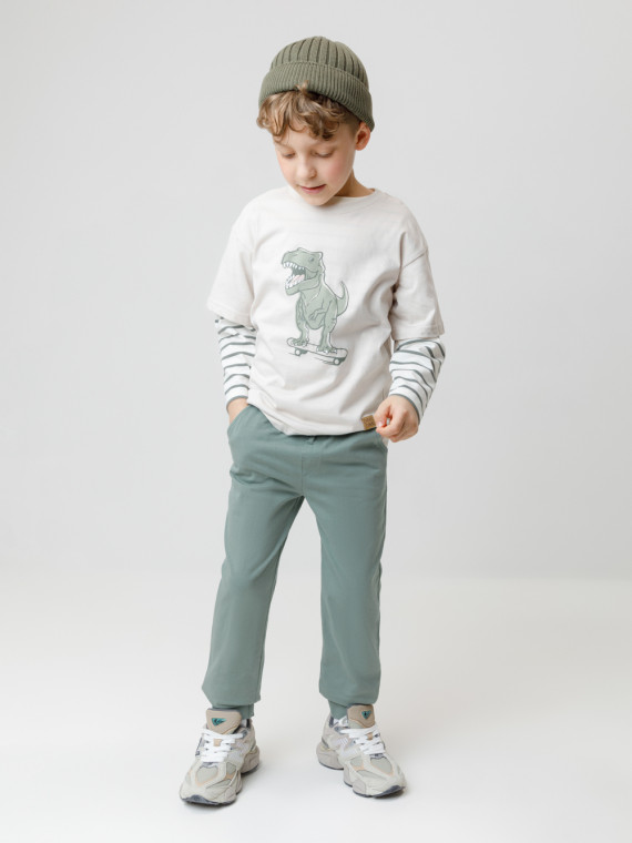 

Брюки для мальчиков CROCKID, КР 400633, цвет - зеленый, Брюки