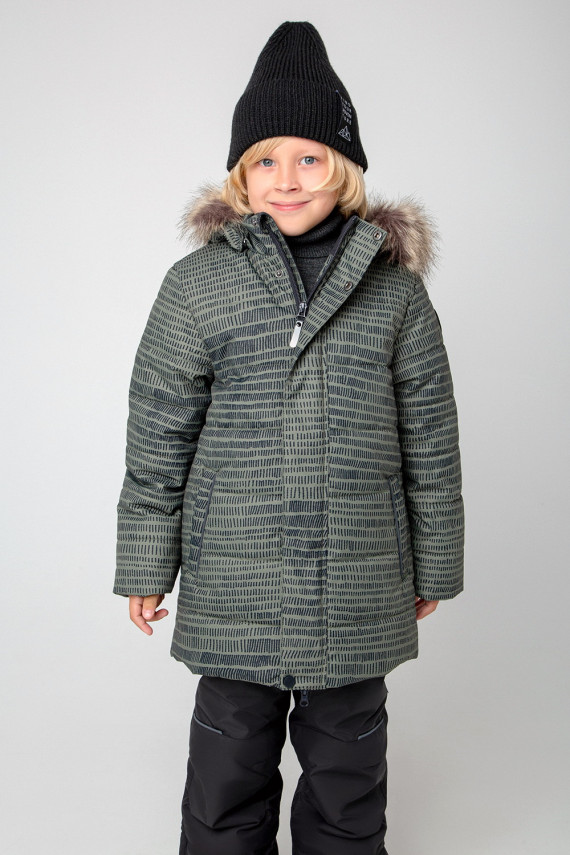 Куртка для мальчика с утеплителем нового поколения для мальчиков CROCKID ВК 36081н1 ГР цвет - хаки 2999₽