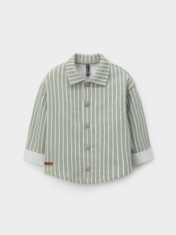 

Рубашка из натурального хлопка для мальчика для мальчиков CROCKID, КР 303037, цвет - хаки, Рубашка из натурального хлопка для мальчика