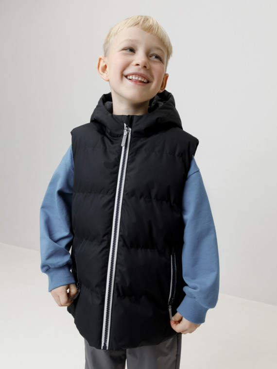 

Стеганый жилет с утеплителем для мальчика для мальчиков CROCKID, ВК 35022/6 ГР (), цвет - черный, Стеганый жилет с утеплителем для мальчика