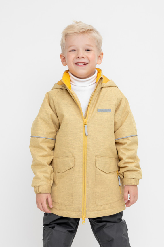 

Утепленная куртка для мальчика для мальчиков CROCKID, ВК 30097/4 ГР, цвет - горчица, Утепленная куртка для мальчика