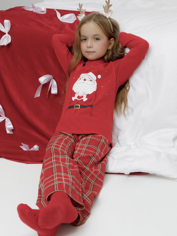

Пижама для девочек CROCKID, К 1623, цвет - красный, Пижама
