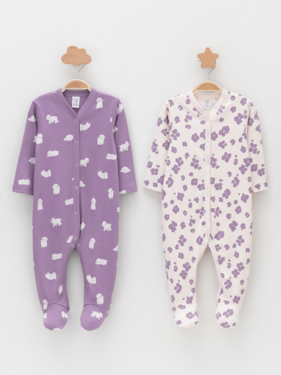 

Комбинезон для новорожденных CROCKID, К 6025-2уп, цвет - фиолетовый, Комбинезон