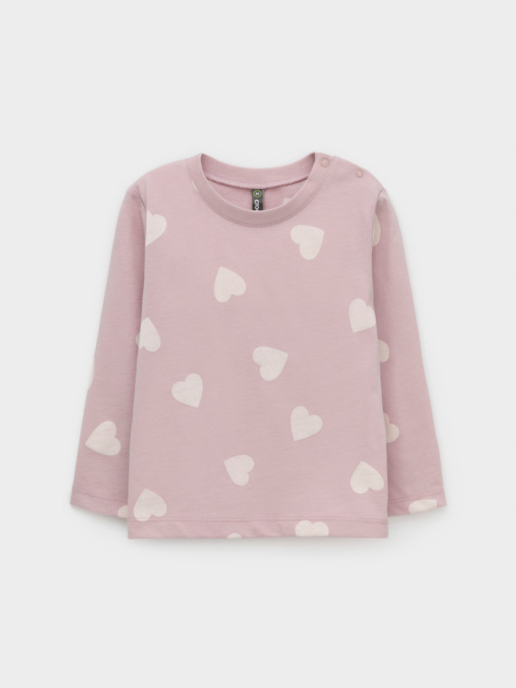 

Лонгслив из натурального хлопка для девочки для девочек CROCKID, КР 302829, цвет - розовый, Лонгслив из натурального хлопка для девочки