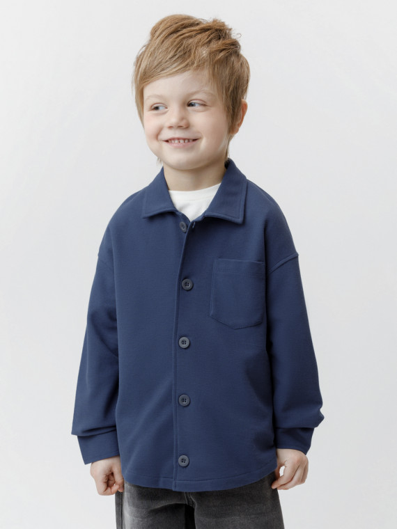 

Рубашка для мальчика для мальчиков CROCKID, КР 302982, цвет - синий, Рубашка для мальчика