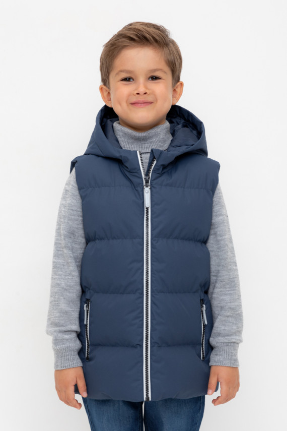 

Жилет с капюшоном для мальчика для мальчиков CROCKID, ВК 35018/5 ГР (), цвет - синий, Жилет с капюшоном для мальчика