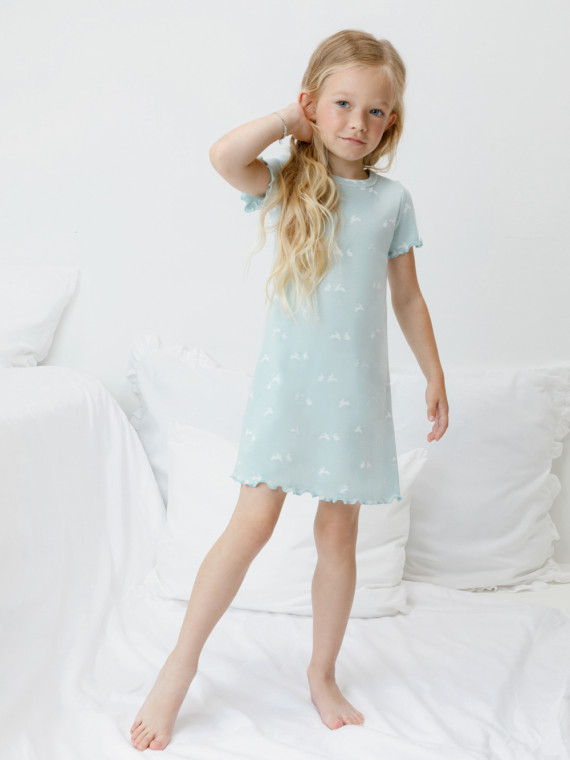 

Ночная сорочка для девочек CROCKID, К 1180, цвет - голубой, Ночная сорочка