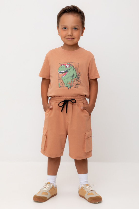 

Шорты для мальчика для мальчиков CROCKID, КР 400794-1, цвет - коричневый, Шорты для мальчика