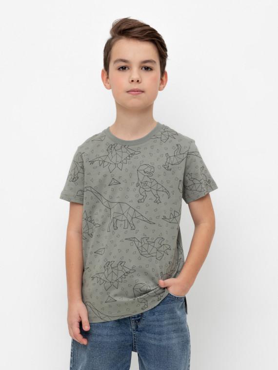 Футболка для мальчиков CROCKID КР 302160-1 цвет - зеленый 899₽