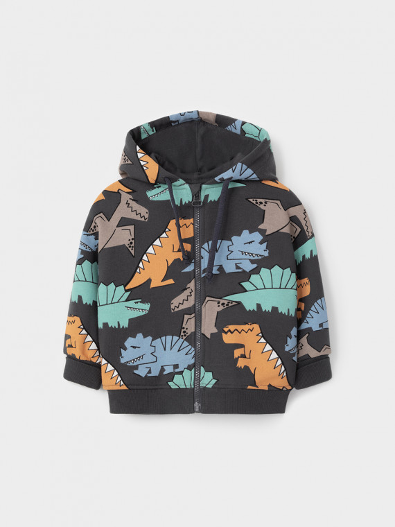 Толстовка на молнии для мальчика для мальчиков CROCKID КР 303004 цвет - темно-серый 1699₽