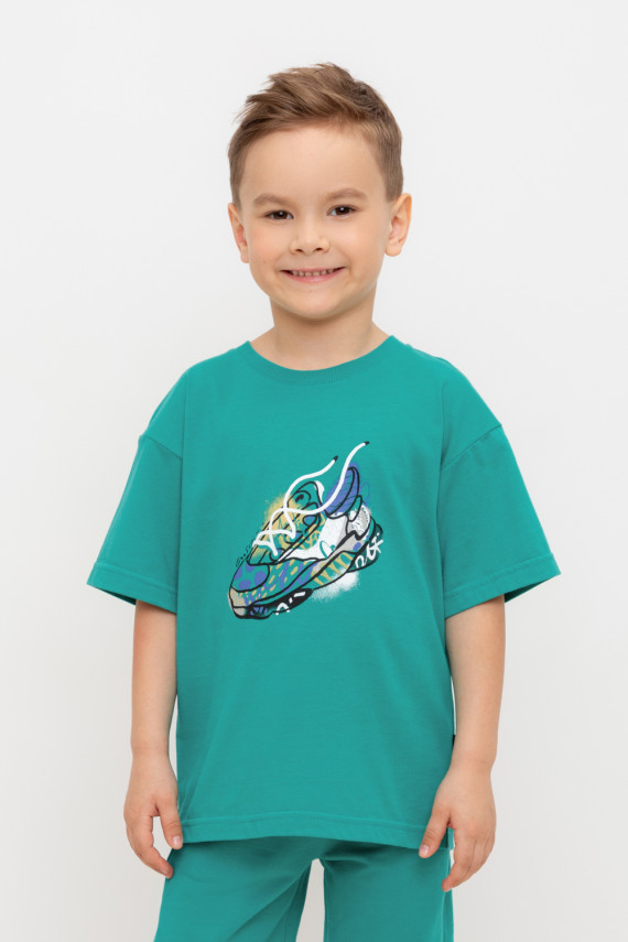 

Футболка для мальчиков CROCKID, КР 302652, цвет - зеленый, Футболка