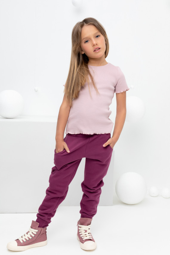 

Брюки для девочек CROCKID, КР 400588, цвет - фиолетовый, Брюки