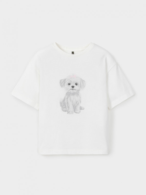 

Футболка для девочек CROCKID, КР 303033-1, цвет - сахар, Футболка