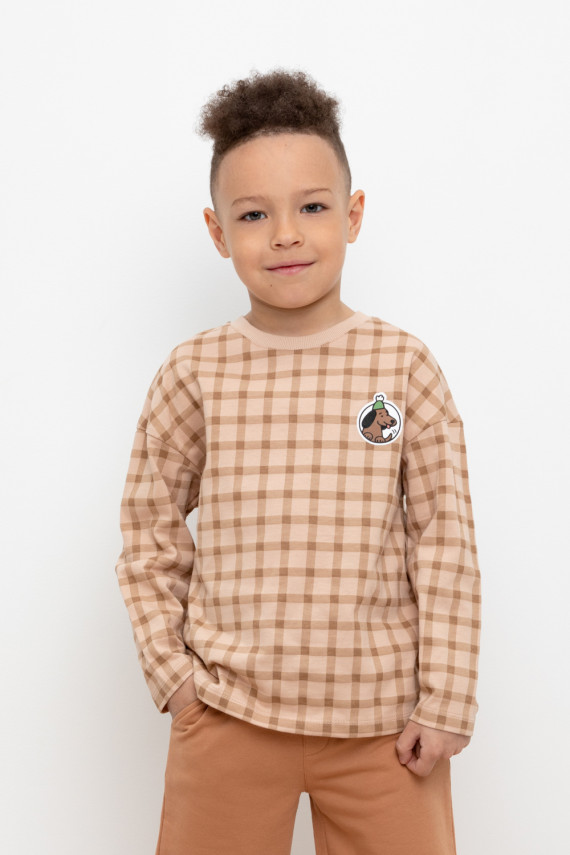 Джемпер для мальчиков CROCKID КР 302255 цвет - светло-бежевый 499₽