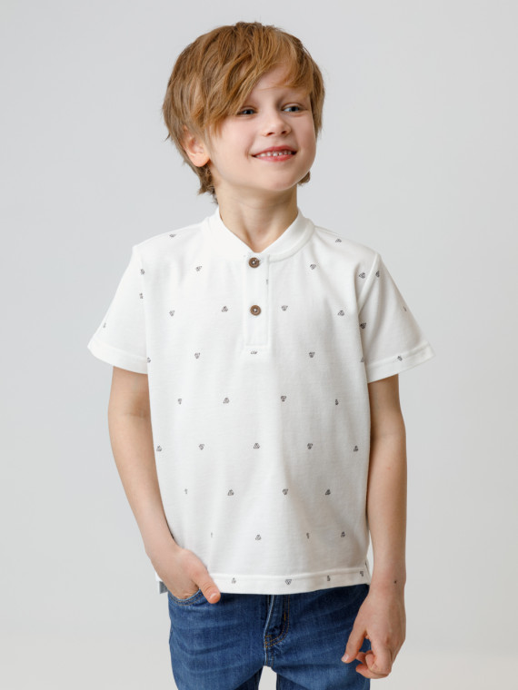 

Футболка для мальчиков CROCKID, КР 302706, цвет - сахар, Футболка