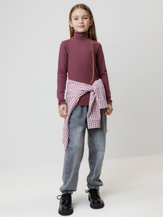 Водолазка в рубчик для девочки для девочек CROCKID КР 302886 цвет - бордовый 899₽