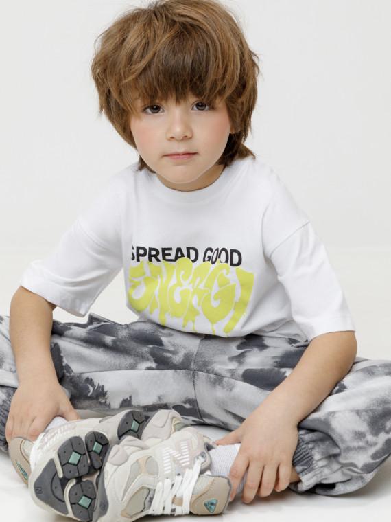 

Футболка для мальчиков CROCKID, КР 303024, цвет - белый, Футболка