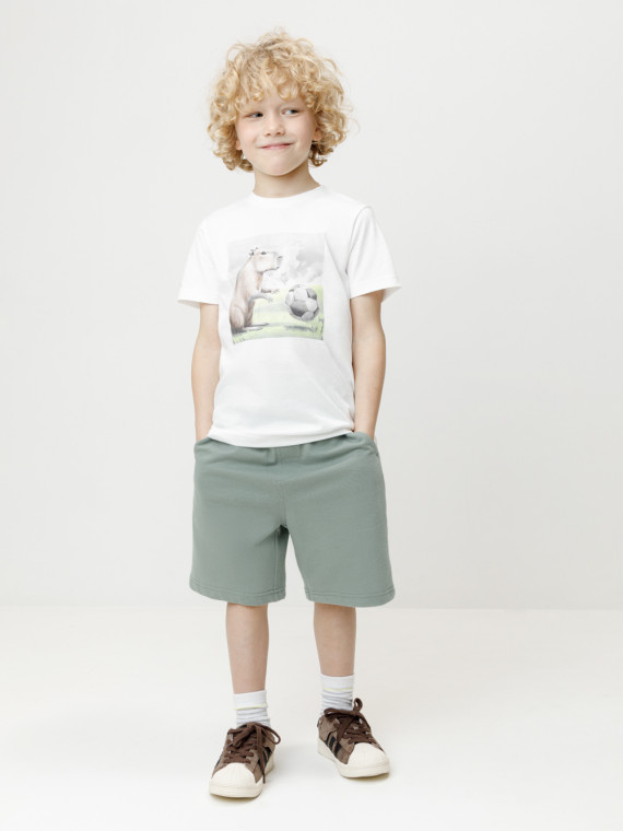 

Шорты из натурального хлопка для мальчика для мальчиков CROCKID, КР 400911, цвет - хаки, Шорты из натурального хлопка для мальчика