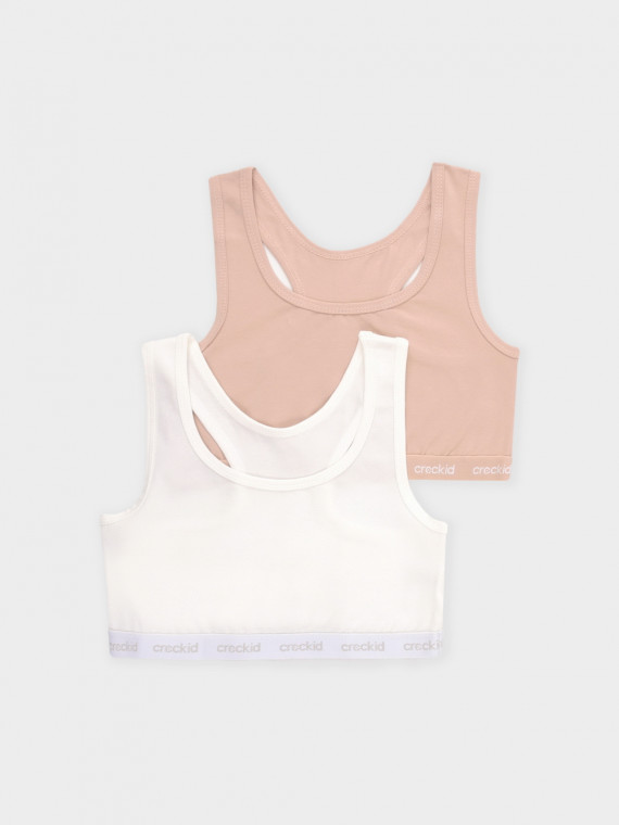 

Топ для девочки в упаковке 2 шт для девочек CROCKID, К 1198-2уп, цвет - бежевый, Топ для девочки в упаковке 2 шт