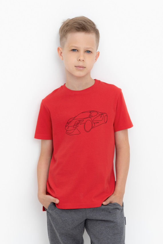 Футболка для мальчиков CROCKID КР 302633 цвет - красный 449₽