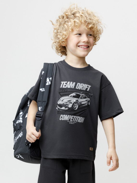 Футболка для мальчиков CROCKID КР 302945 цвет - темно-серый 799₽