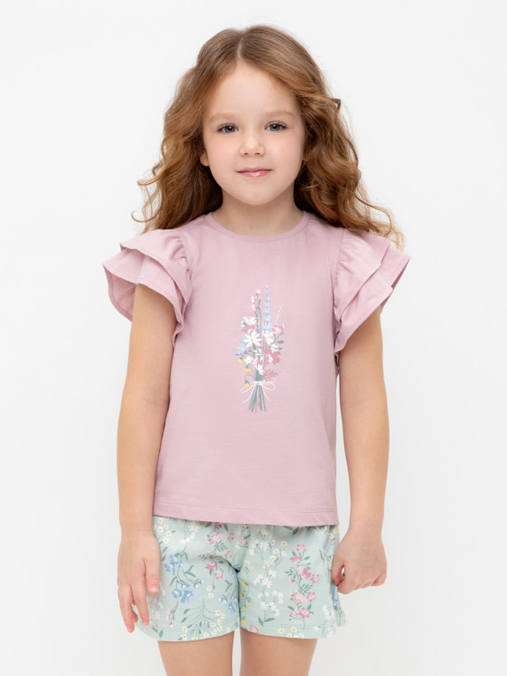 

Футболка для девочек CROCKID, КР 302708, цвет - розовый, Футболка