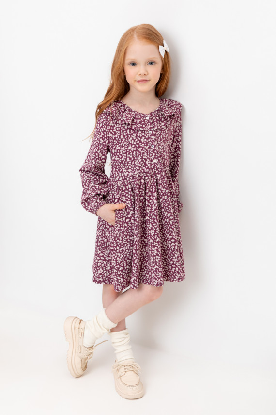 

Платье для девочек CROCKID, КР 5897, цвет - бордовый, Платье