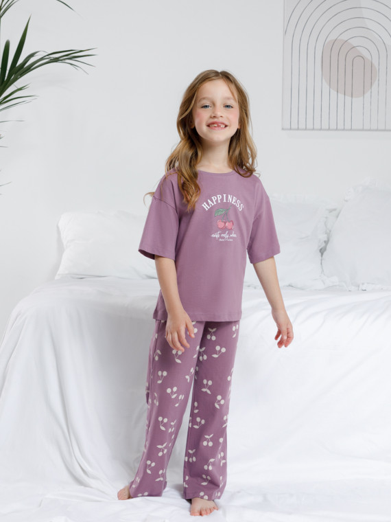 Пижама для девочек CROCKID FAMILY МП 1657 цвет - бордовый 1039₽