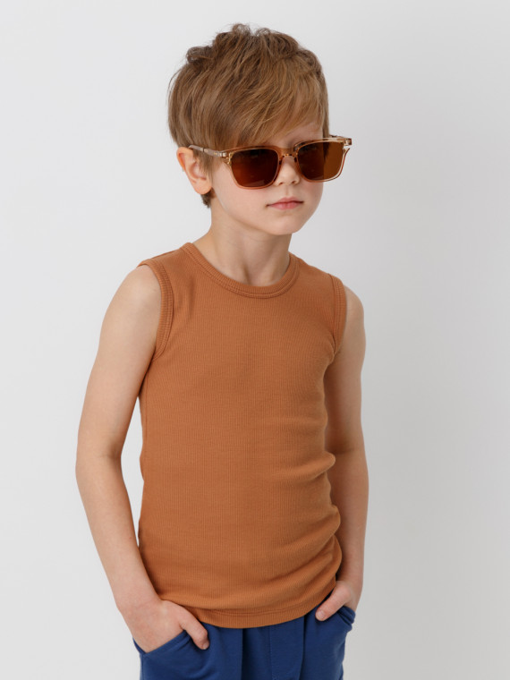 

Футболка для мальчиков CROCKID, КП 301749, цвет - коричневый, Футболка