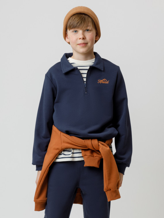 

Свитшот для мальчика для мальчиков CROCKID, КР 302798, цвет - темно-синий, Свитшот для мальчика