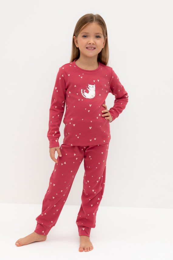

Пижама для девочек CROCKID, К 1621, цвет - бордовый, Пижама