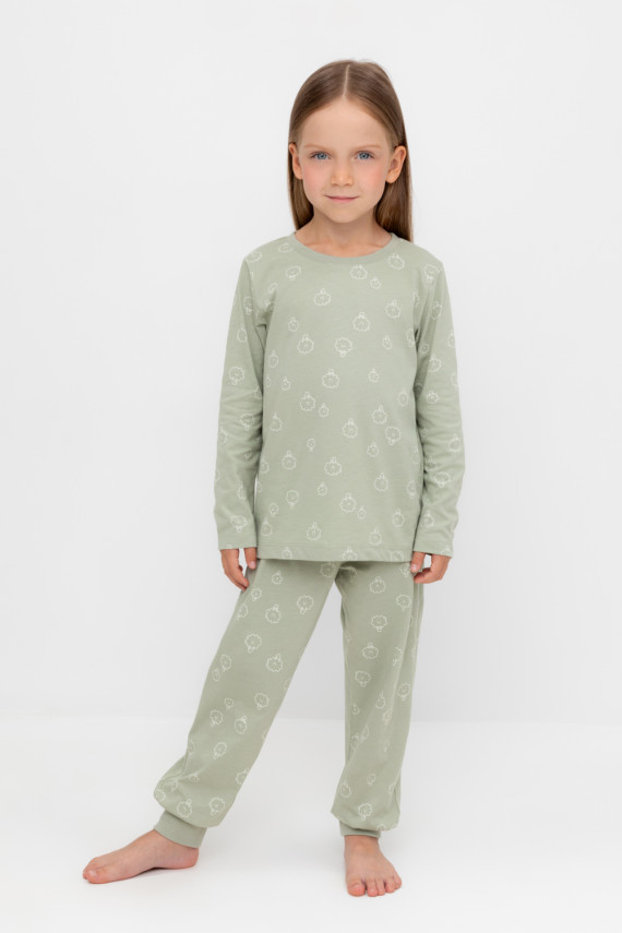 

Пижама для девочек CROCKID, К 1561, цвет - хаки, Пижама