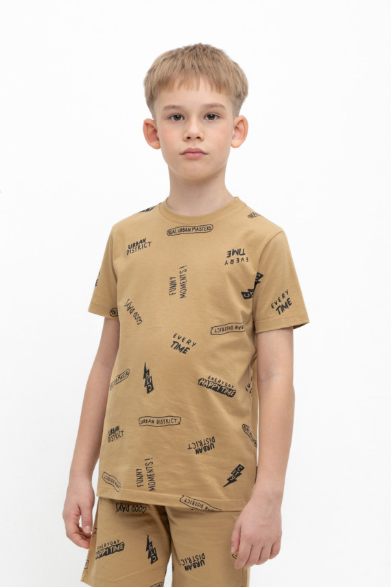 Футболка для мальчиков CROCKID КР 302304 цвет - коричневый 449₽