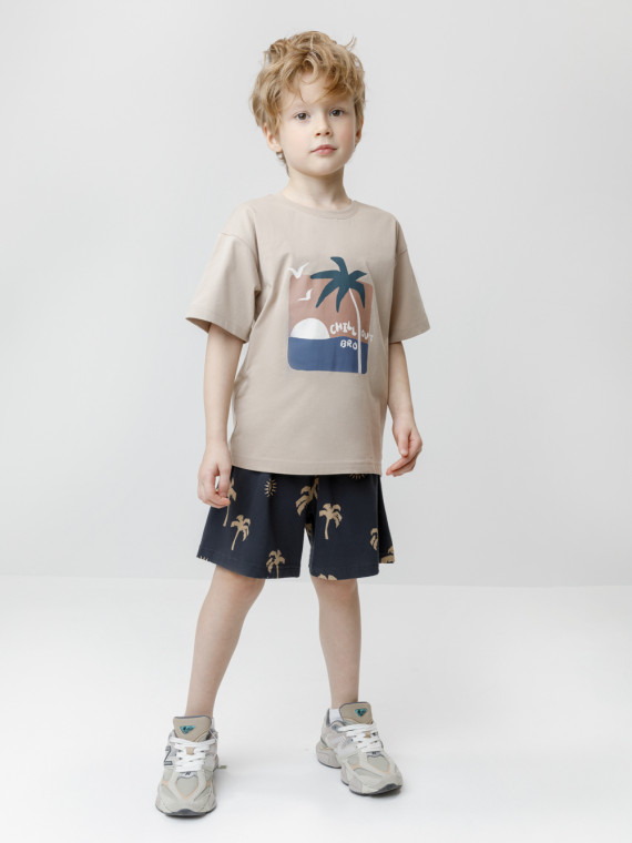 

Шорты из натурального хлопка для мальчика для мальчиков CROCKID, КР 400923, цвет - темно-синий, Шорты из натурального хлопка для мальчика