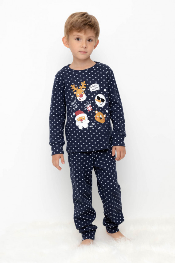 

Пижама для мальчиков CROCKID, К 1620, цвет - темно-синий, Пижама