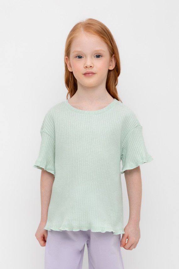 

Футболка для девочек CROCKID, К 302359, цвет - голубой, Футболка