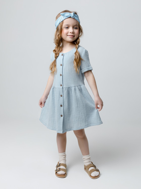 

Платье для девочек CROCKID, ТК 52095, цвет - голубой, Платье