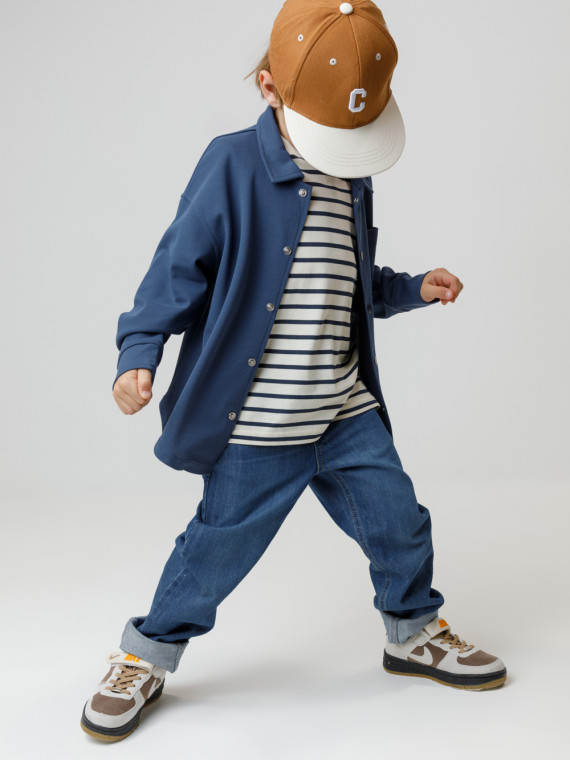 

Рубашка на кнопках для мальчика для мальчиков CROCKID, КР 302794, цвет - синий, Рубашка на кнопках для мальчика