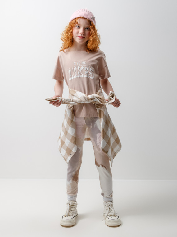 

Лосины для девочки для девочек CROCKID, КР 4074, цвет - бежевый, Лосины для девочки