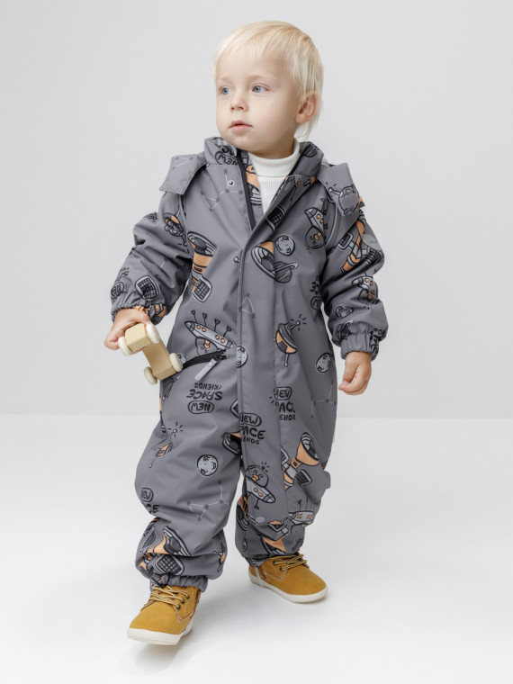 

Демисезонный комбинезон с утеплителем для мальчиков CROCKID, ВК 60134/н/3 Ал, цвет - серый, Демисезонный комбинезон с утеплителем