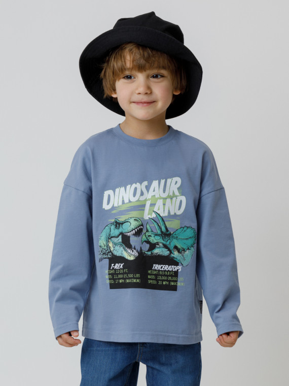 

Лонгслив из натурального хлопка для мальчика для мальчиков CROCKID, КР 302256, цвет - синий, Лонгслив из натурального хлопка для мальчика