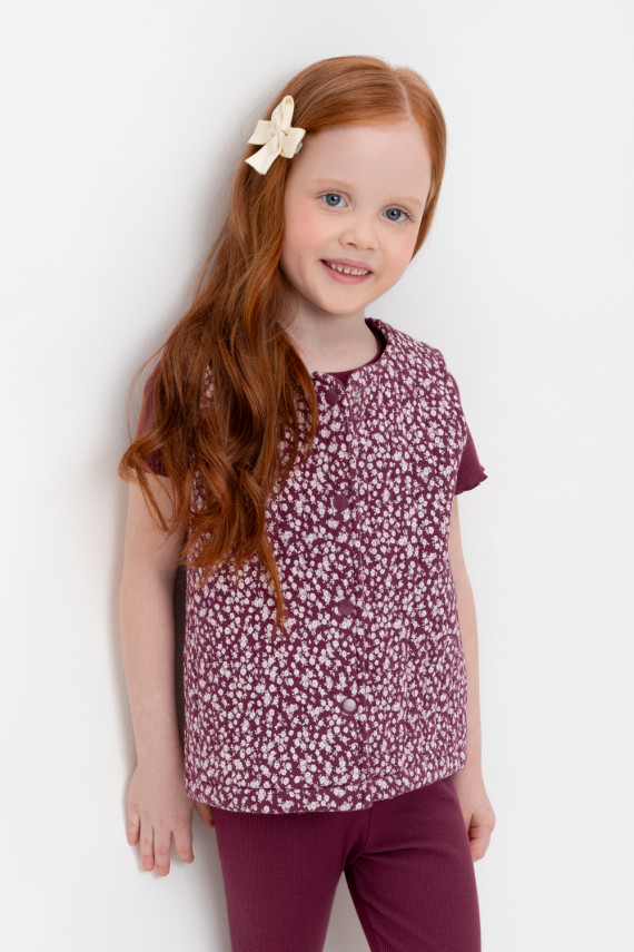 Жилет на кнопках для девочки для девочек CROCKID КР 302575 цвет - бордовый 799₽