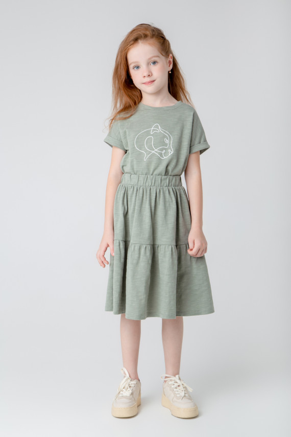 

Юбка для девочек CROCKID, КР 7131, цвет - зеленый, Юбка