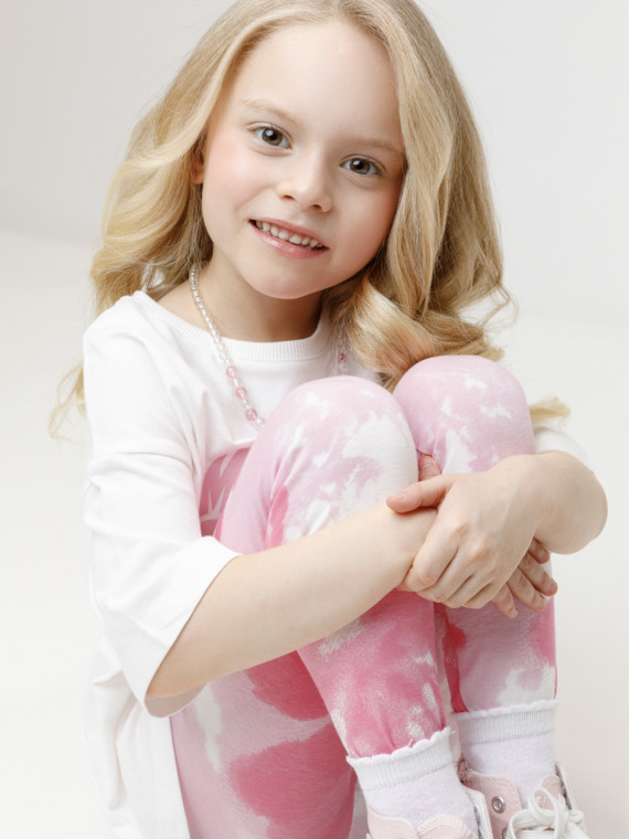 

Лосины из эластичного трикотажа для девочки для девочек CROCKID, КР 4074, цвет - сахар, Лосины из эластичного трикотажа для девочки