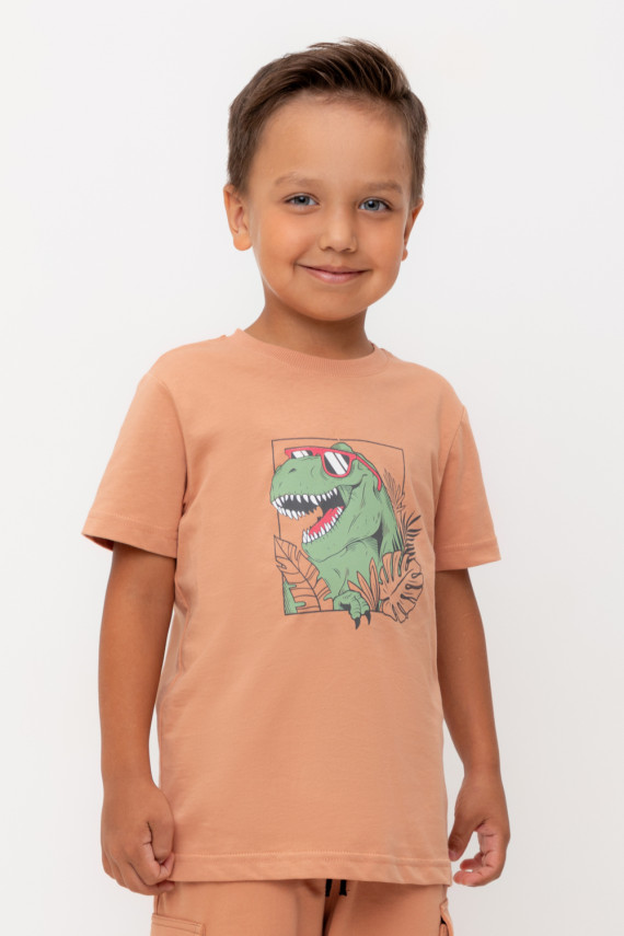 

Футболка для мальчиков CROCKID, КР 302701, цвет - коричневый, Футболка