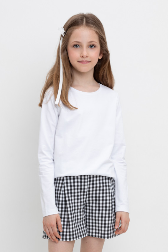 

Лонгслив для девочки для девочек CROCKID, КР 302615, цвет - белый, Лонгслив для девочки