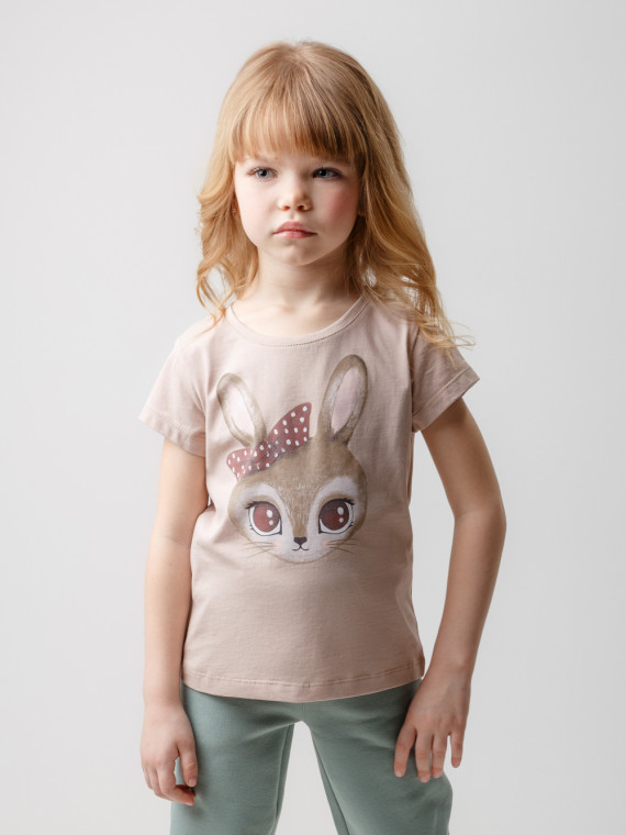 Футболка для девочек CROCKID К 302295 цвет - бежевый 499₽