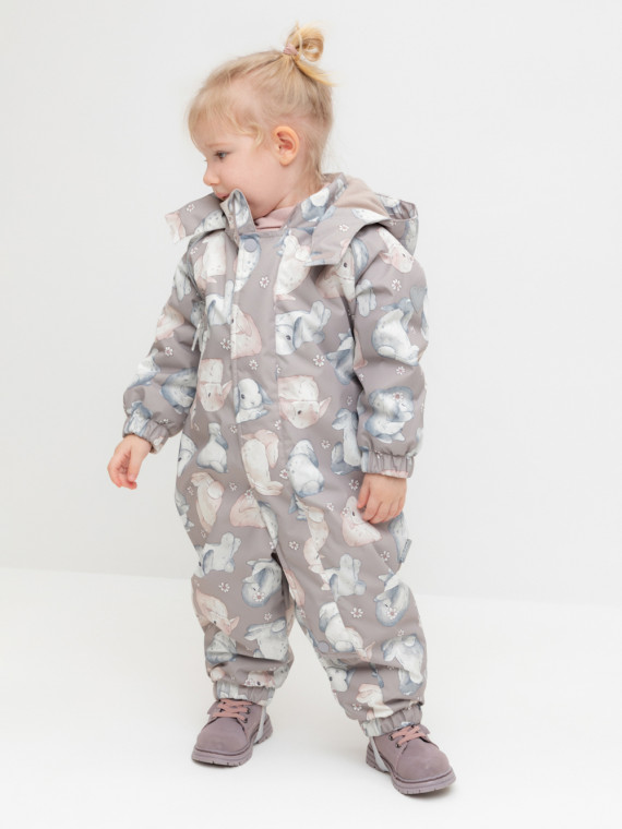 

Демисезонный комбинезон с утеплителем для девочки для девочек CROCKID, ВК 60085/н/55 Ал, цвет - кофейный, Демисезонный комбинезон с утеплителем для девочки